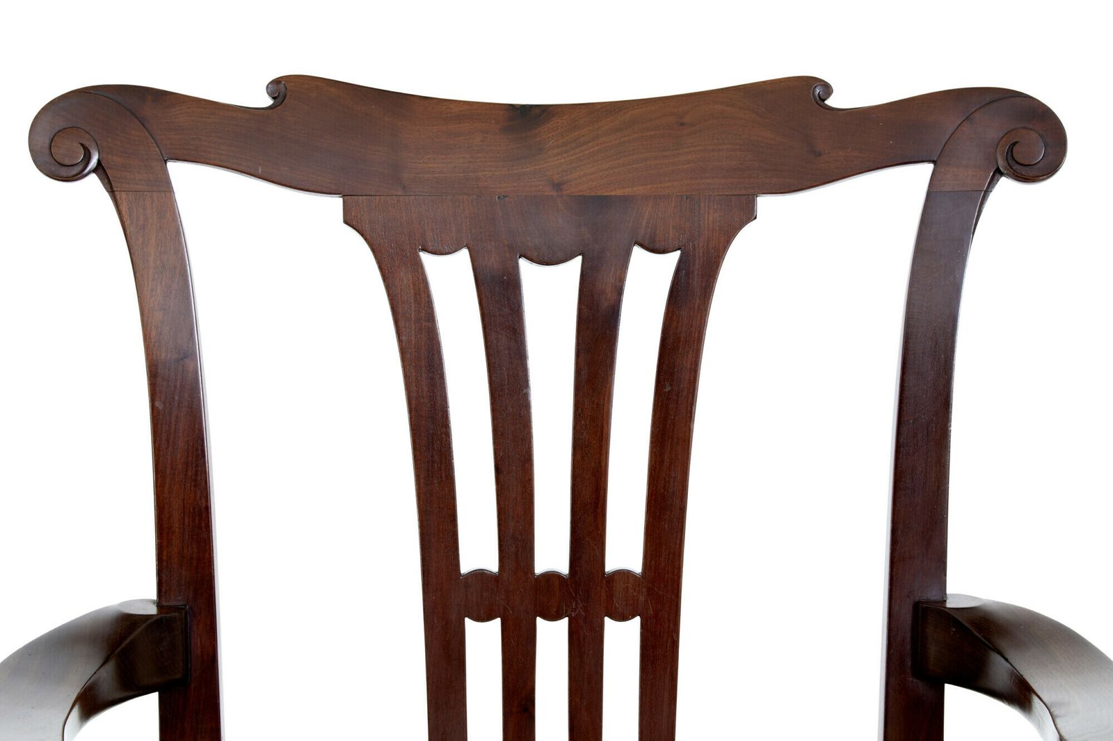 Pair Of 19th Century Chippendale Design Mahogany Armchairs photo vintage