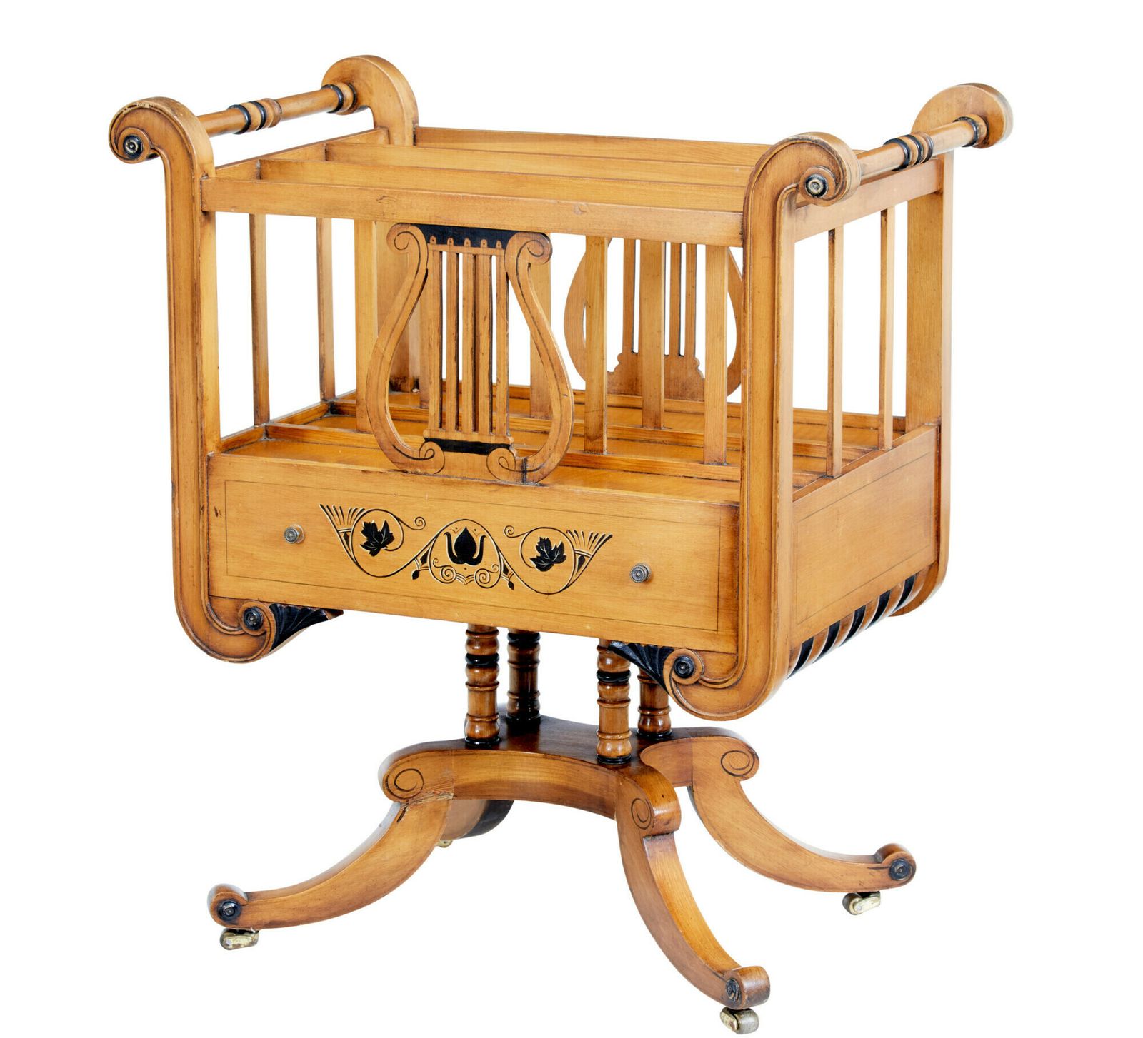 Empire Revival Inlaid Satinwood Canterbury Rack