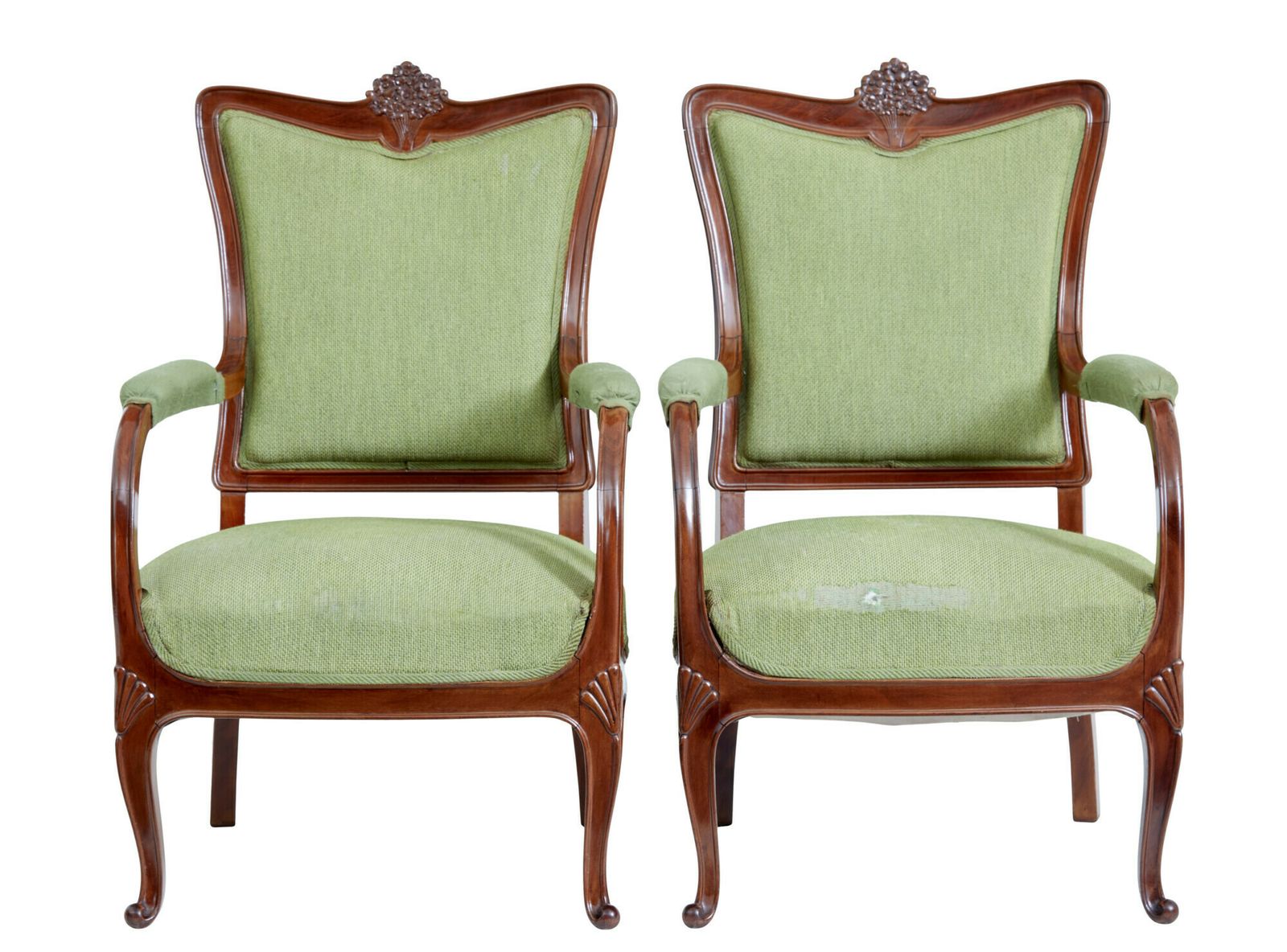 Furniture Set Of 6 Mid 20th Century Carved Dining Chairs photo