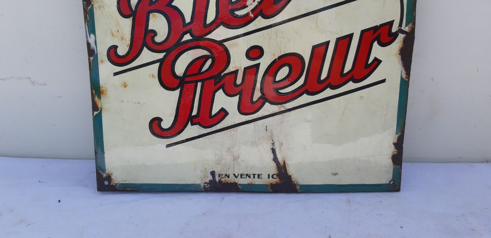 Enamel Sign Beer Prieur, 1930s photo Home Decor