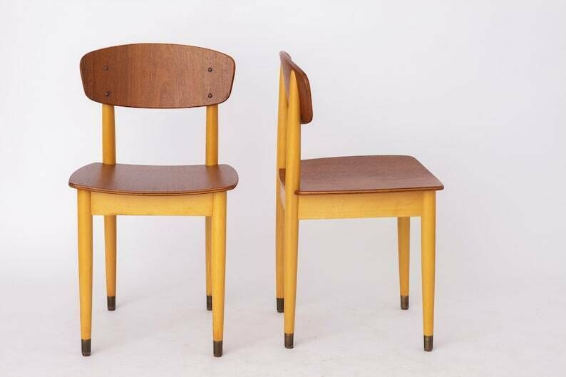 Pair Of Vintage Chairs 1960s, Teak, Mid Century, 2 Of 4 photo 645.0