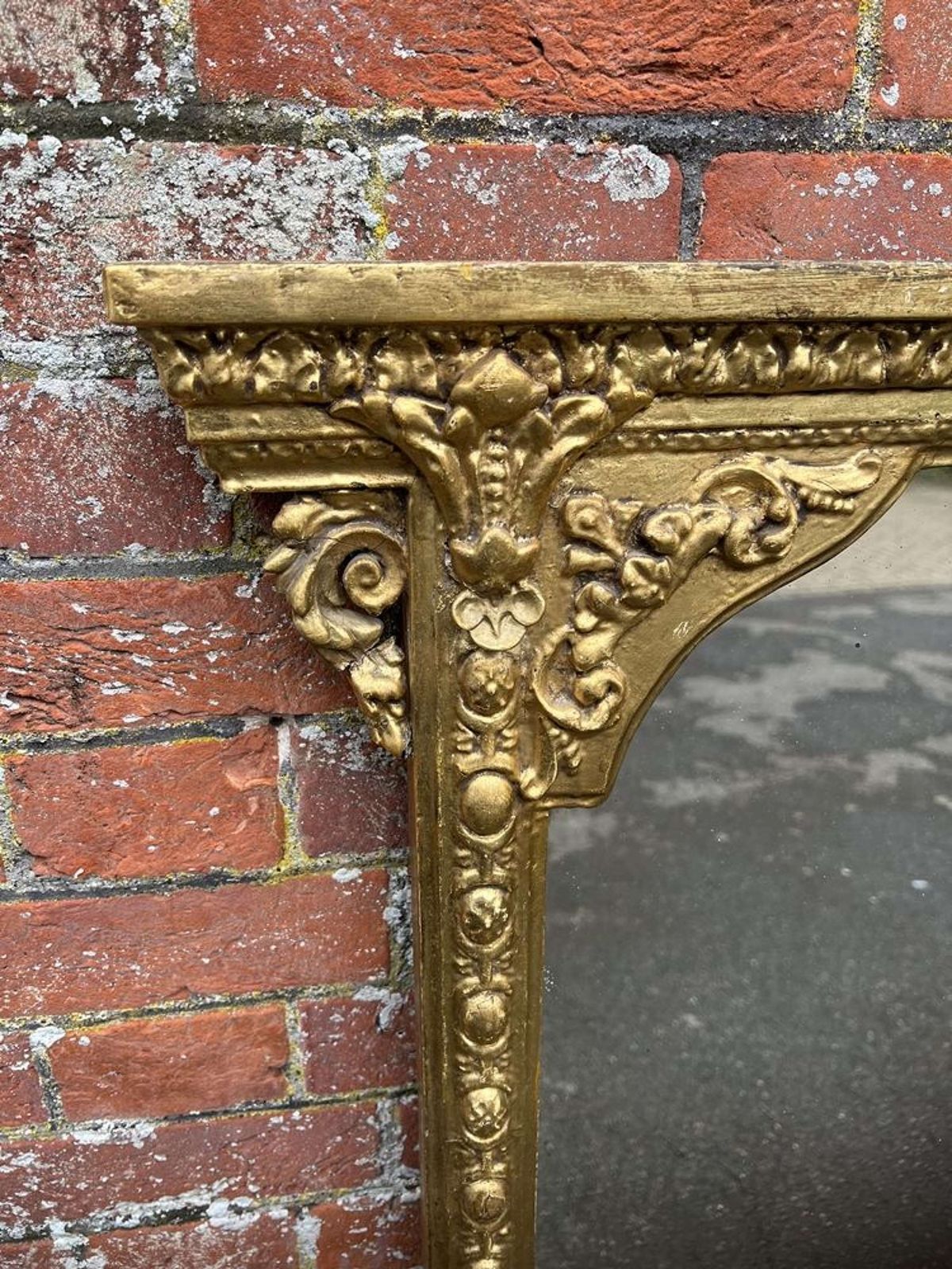 A Delightful Large Antique English 19th C Gilt Overmantle Mirror. photo 1450.0