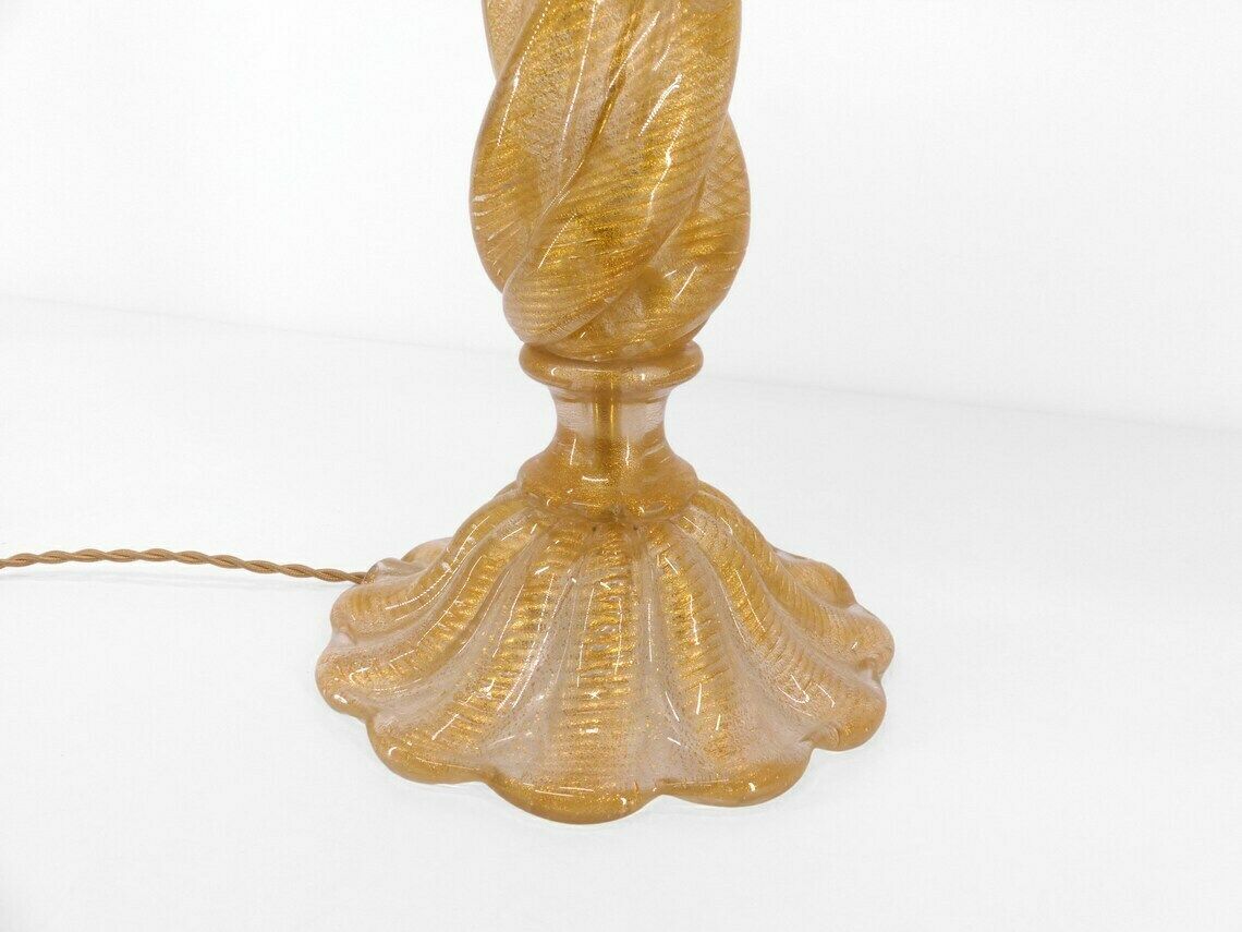 Murano Barovier Toso Lamp Base With Twisted Column Barrel 1960   Murano Barovier And Toso Lamp photo for sale