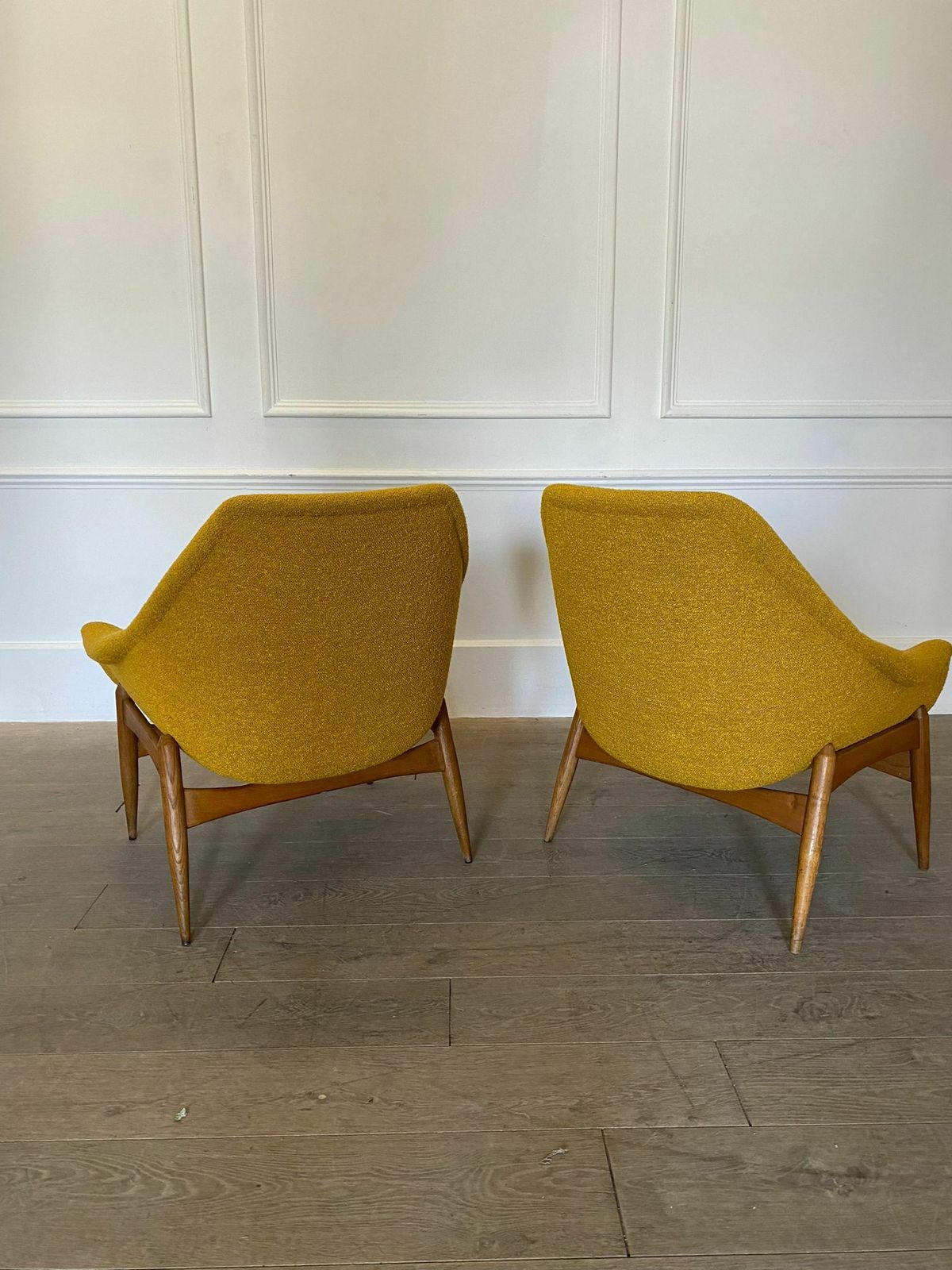 Pair Of Yellow Mid Century Modern Armchairs By Julia Gaubek photo 4500.0