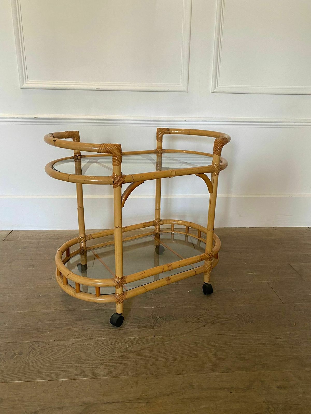 Mid Century Modern Bamboo Drinks Trolley photo furniture