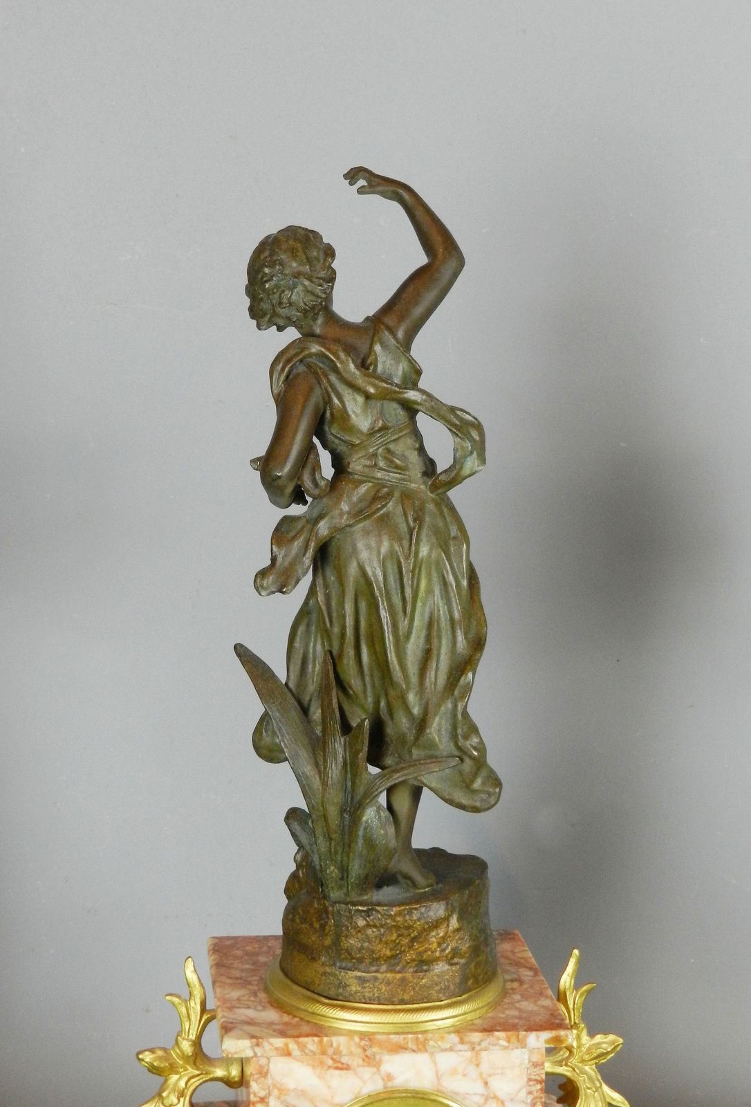 Home Decor French Art Nouveau Mantle Clock 'Poésie' (Ch Ruchot) By Japy Freres photo