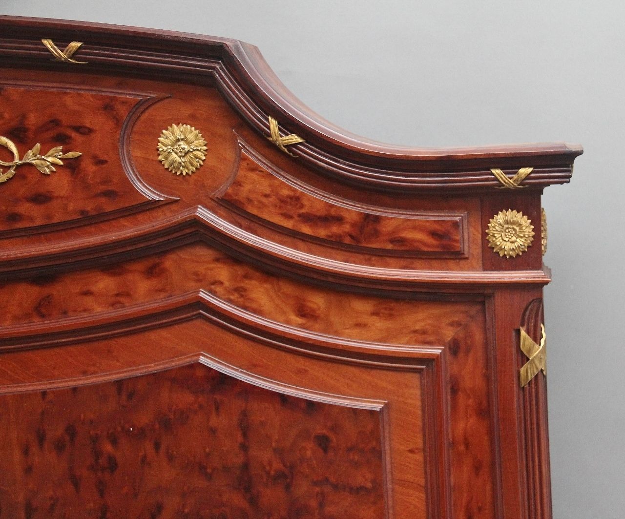 A Fabulous Quality 19th Century French Plum Pudding Mahogany And Brass Bed In The Neoclassical Style photo buy