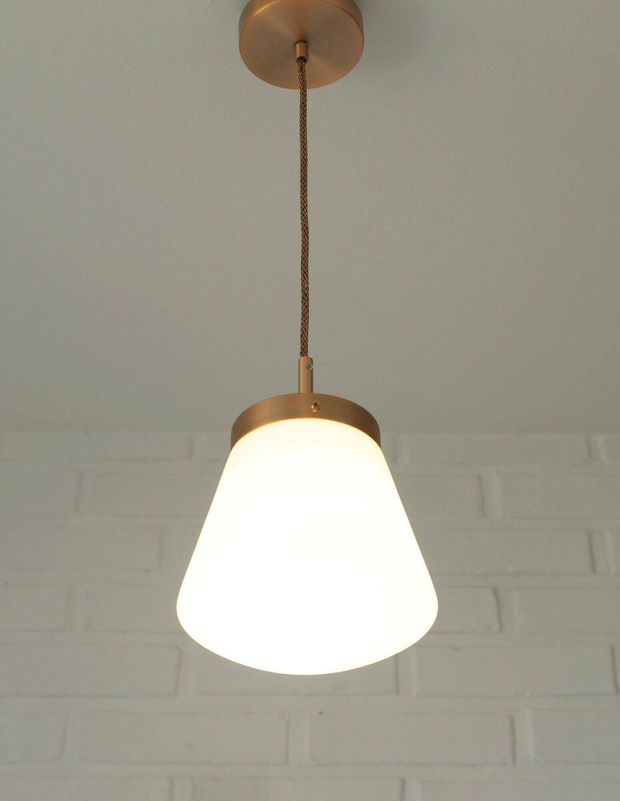 Vintage Art Deco Pendant Light / Redesign Hanging Lamp / Yugoslavia 1930's Or 1940's photo for sale