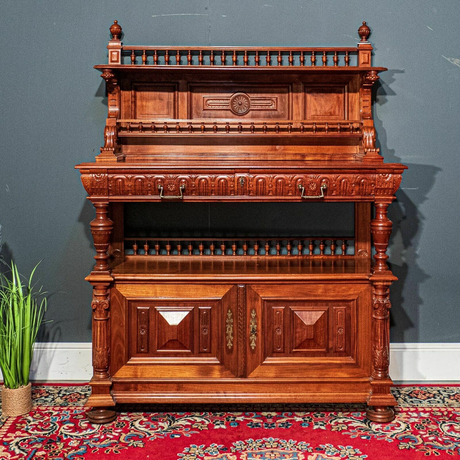 Exquisite Walnut French Intricately Detailed Buffet