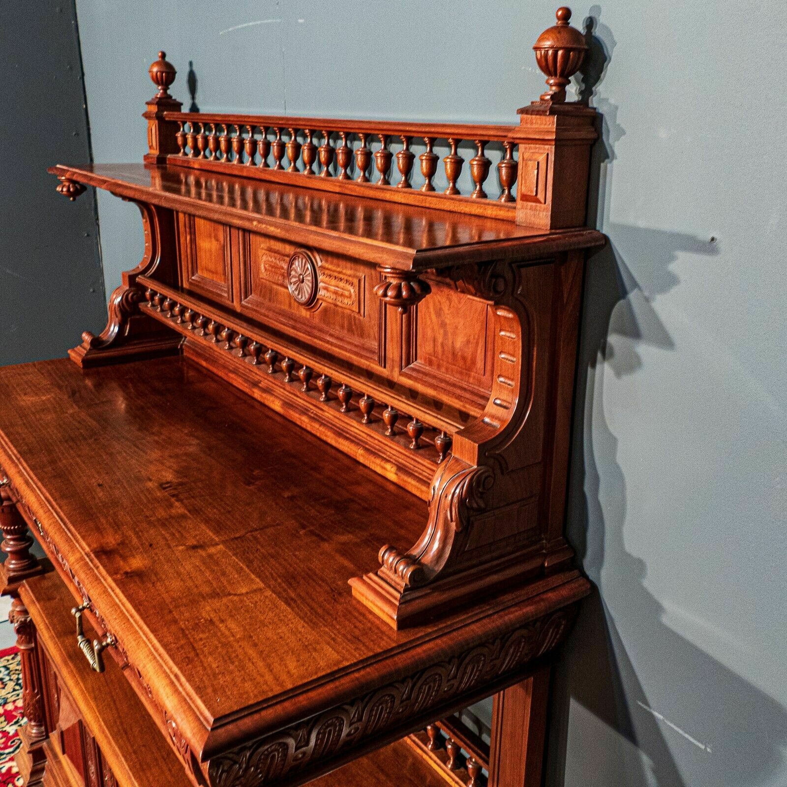 950.0 Exquisite Walnut French Intricately Detailed Buffet photo