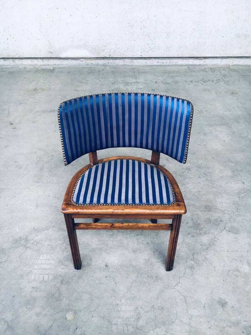 photo vintage Art Deco Curved Back Side Chair Set, France 1930's