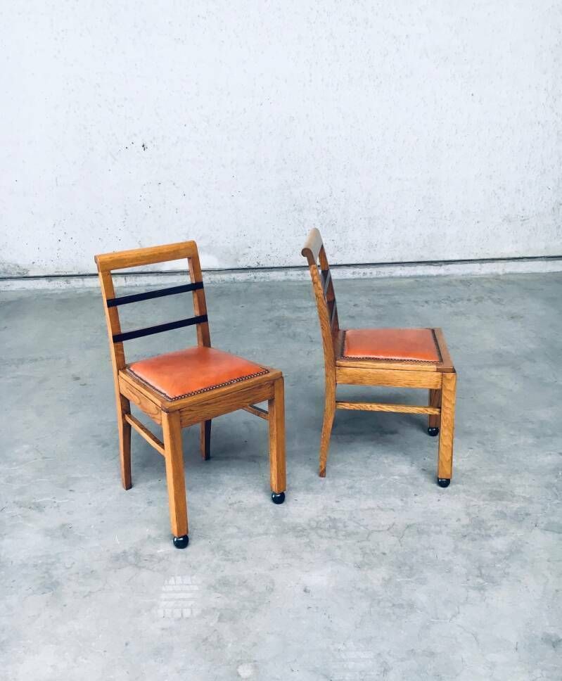 Art Deco Modernism Design Side Chair Set, België, Jaren 1930 photo 985.0