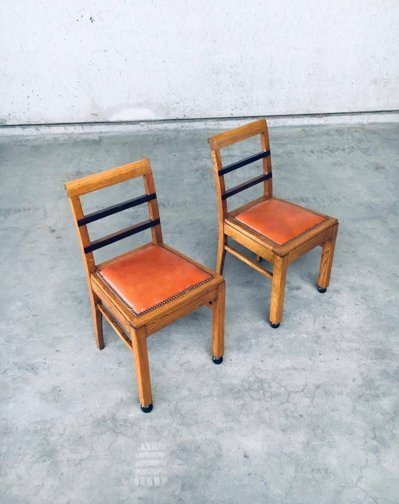 Art Deco Modernism Design Side Chair Set, België, Jaren 1930 photo vinterior