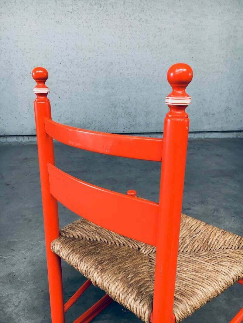 photo vintage Folk Art Rush Side Chair, Oostenrijk, Ca. Jaren 1970