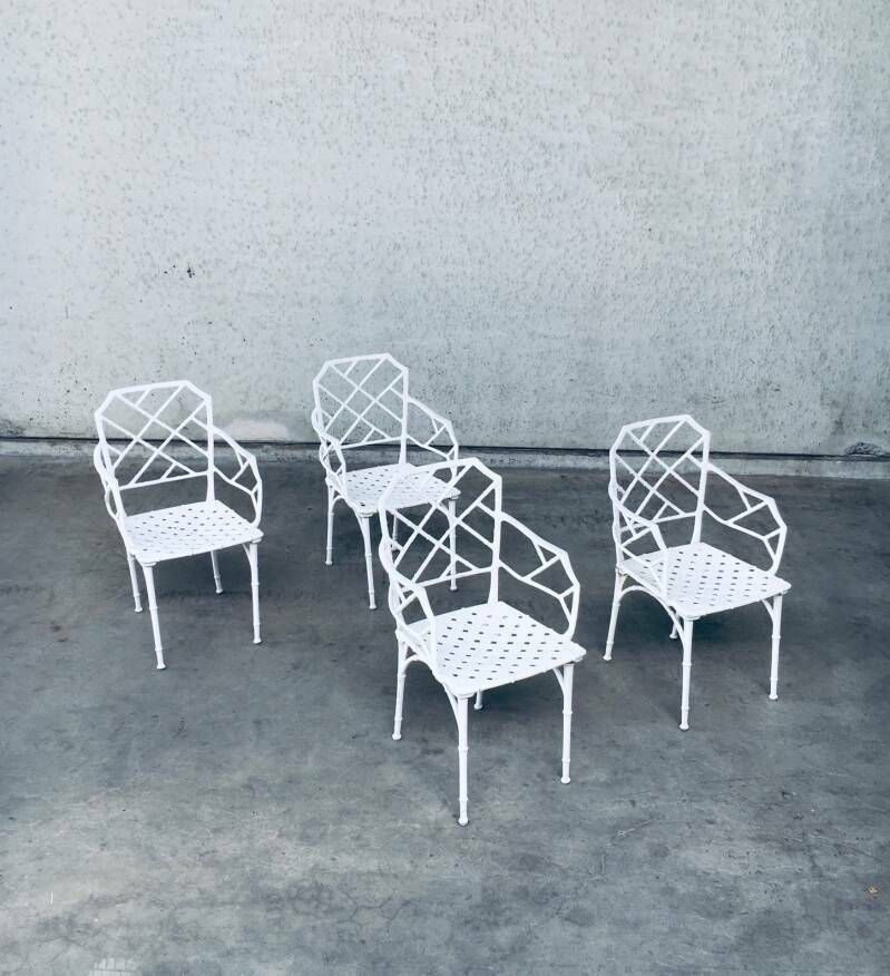 "Calcutta" Faux Bamboo Outdoor Armchair Set By Hall Bradley For Brown Jordan, USA 1960's photo vinterior