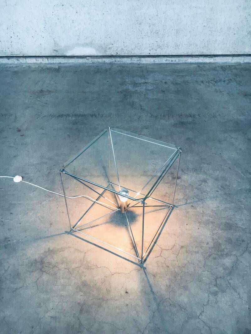 Cubist Design Floor Lamp Table By Max Sauze, France 1960's photo Lighting