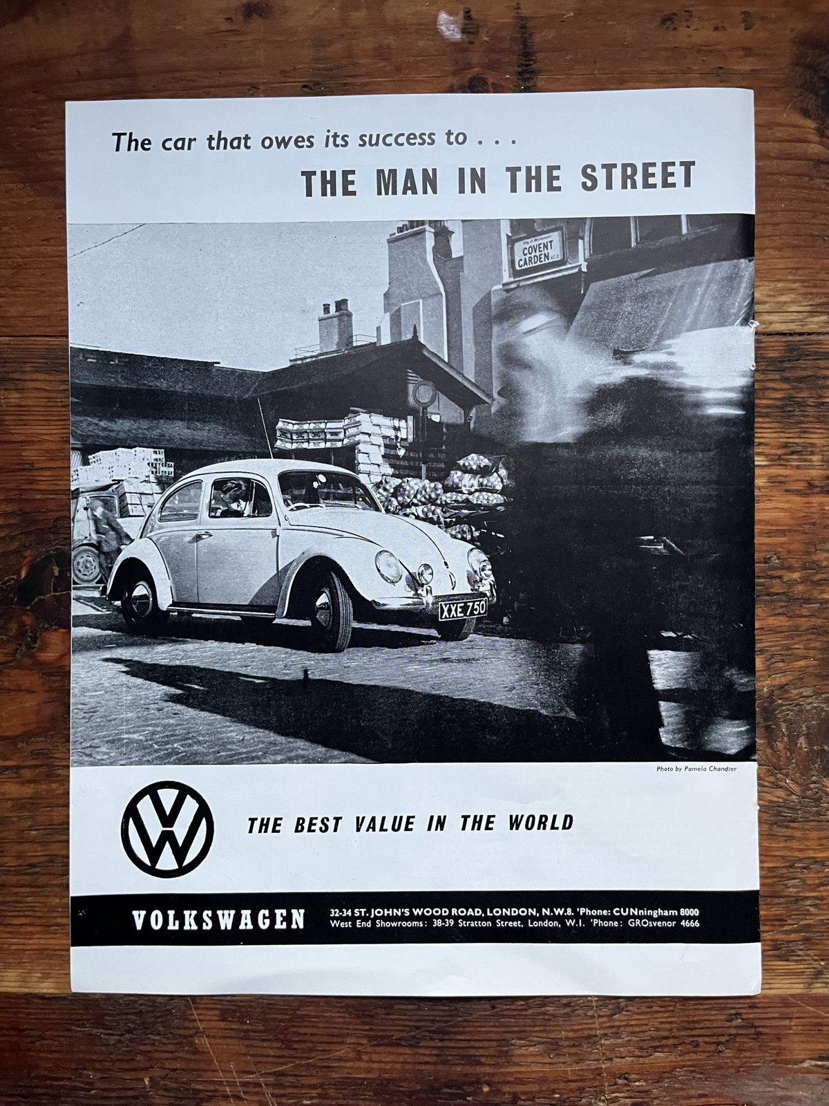 Original Volkswagen Advertising Print 1960s