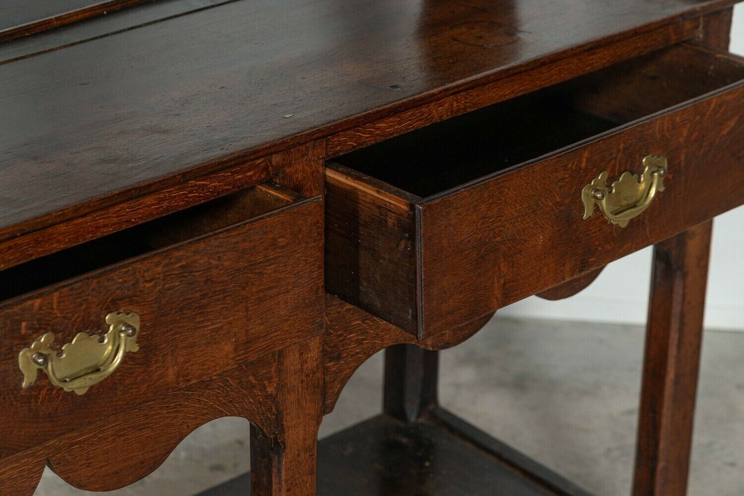 Furniture Large English George III Oak Dresser photo