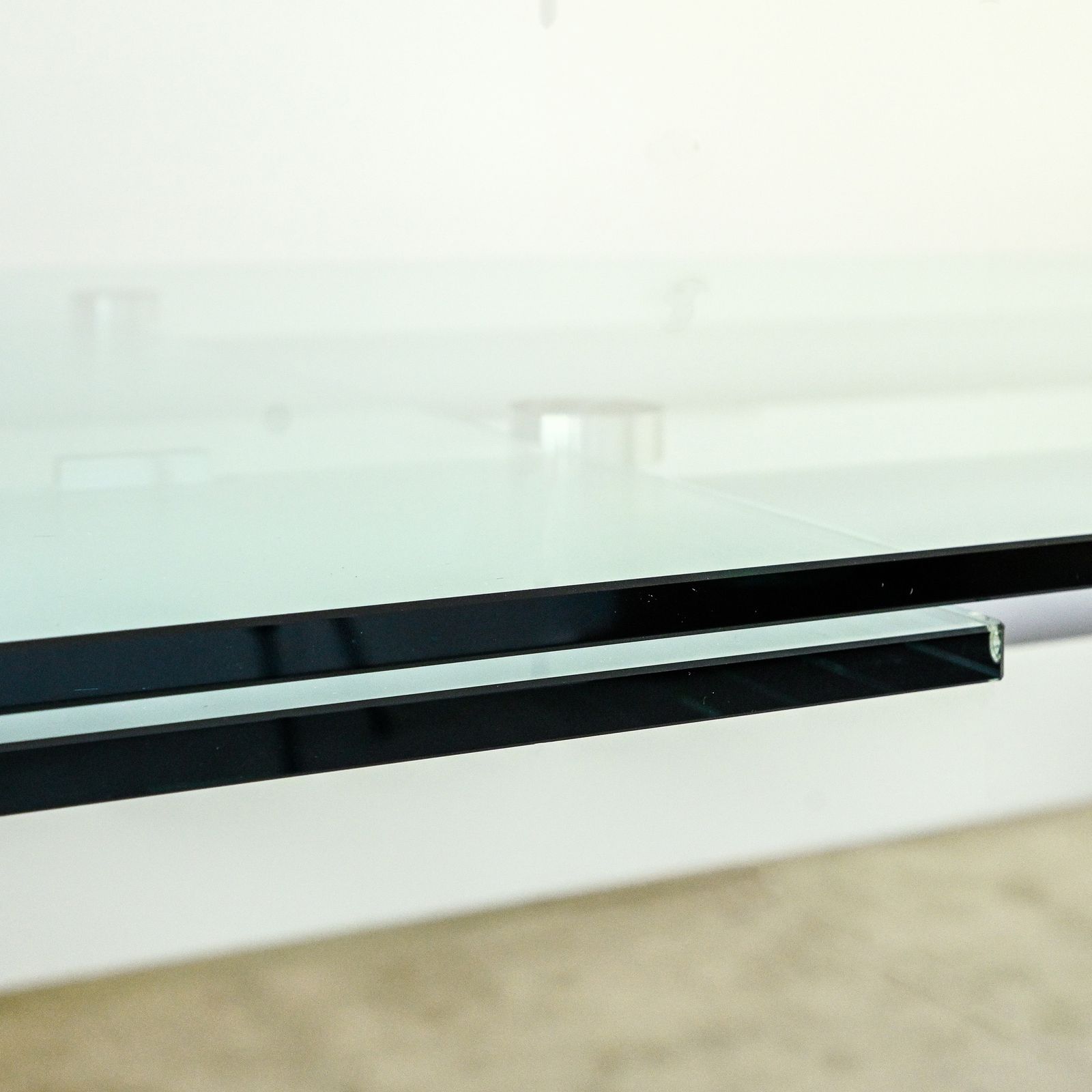 Extendable Dining Table Stilt ( 200 250 300 Cm ) In Glass , Iron And Wood Produced By Desalto Italy photo vinterior