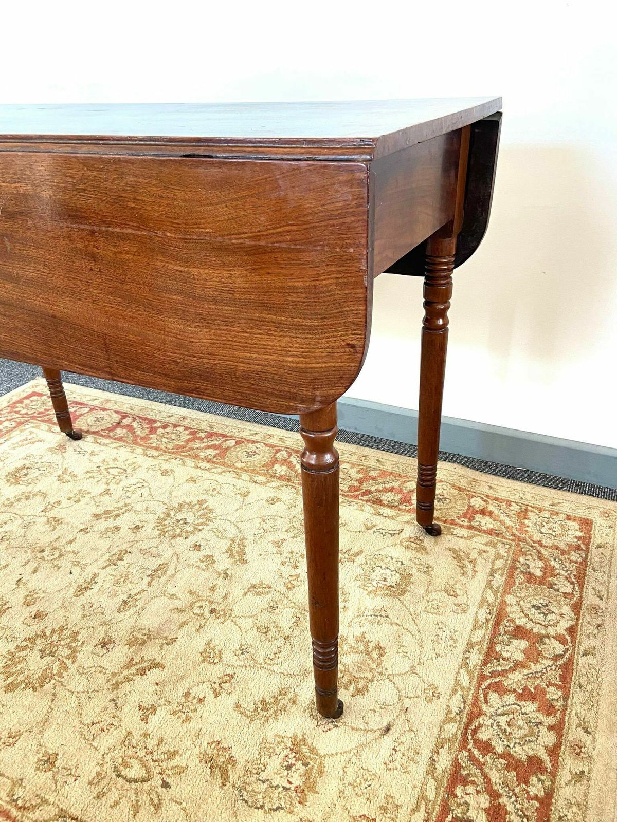 Antique Regency Pembroke Table / Turned Legs And Castor / Solid Mahogany / Free Delivery / Made In England C1830 photo 750.0
