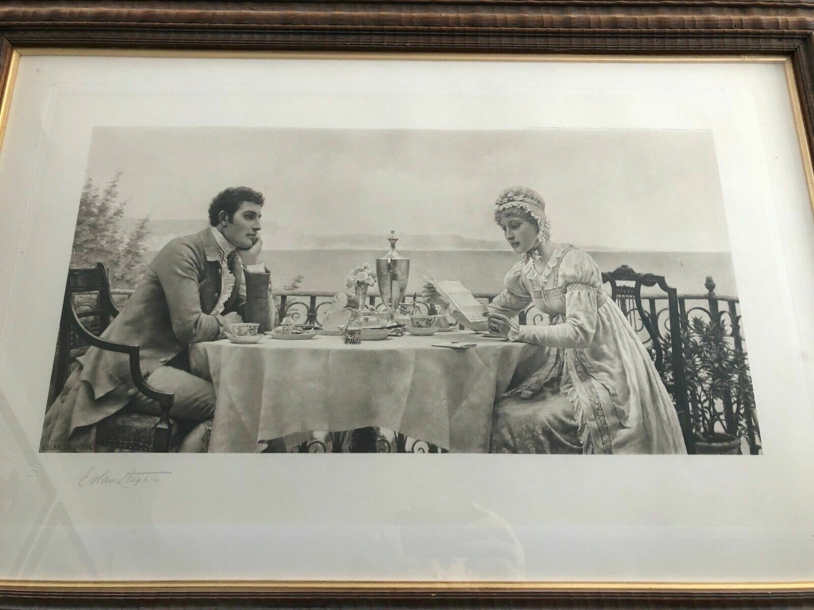 Antique Print Edmund Blair Leighton 'The Honeymoon' Framed & Authenticated By The Printsellers Association photo furniture
