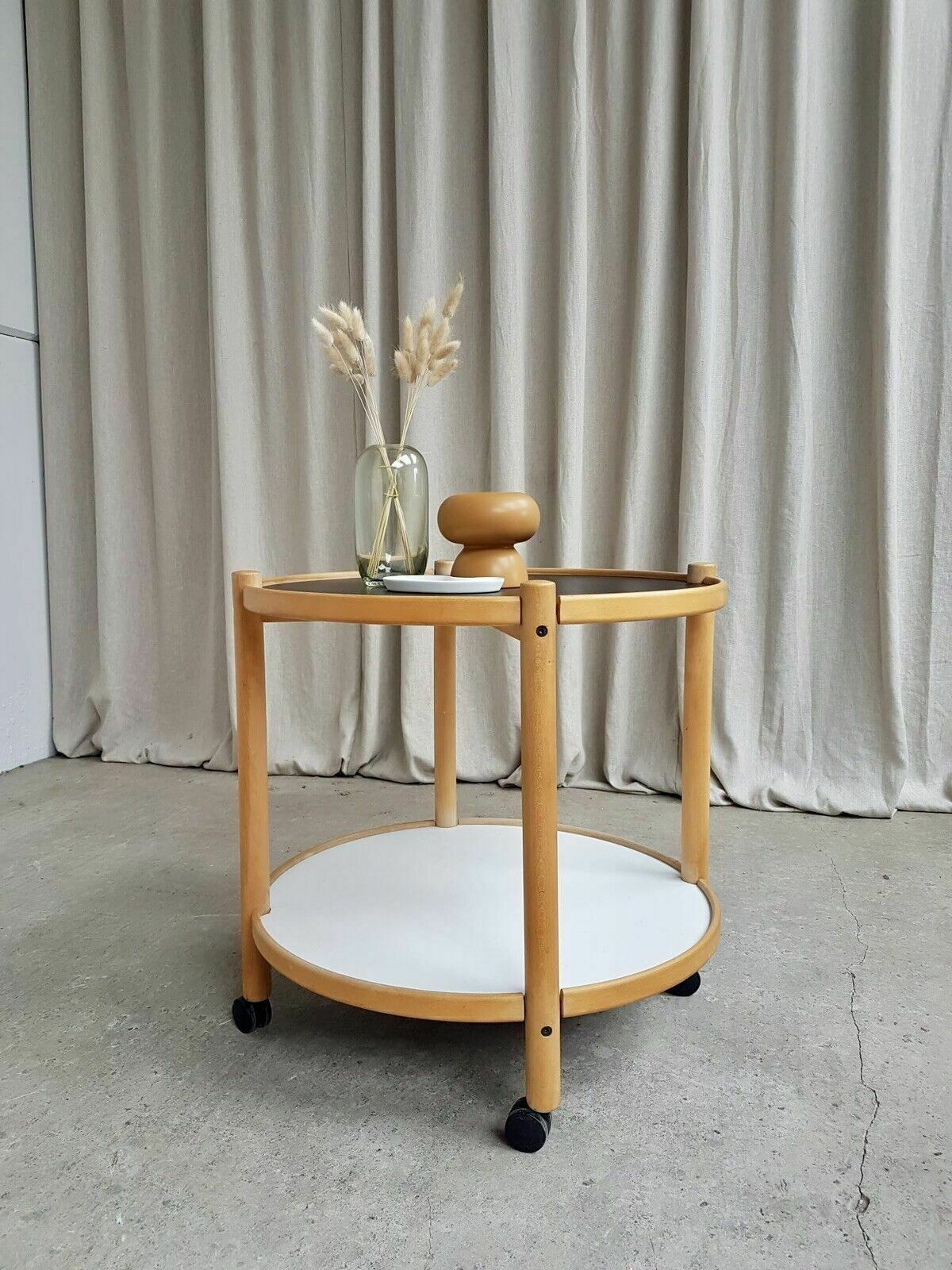 Vtg Late Mid Century Danish Modernist Side Table Trolley Scandi Retro R211 photo furniture