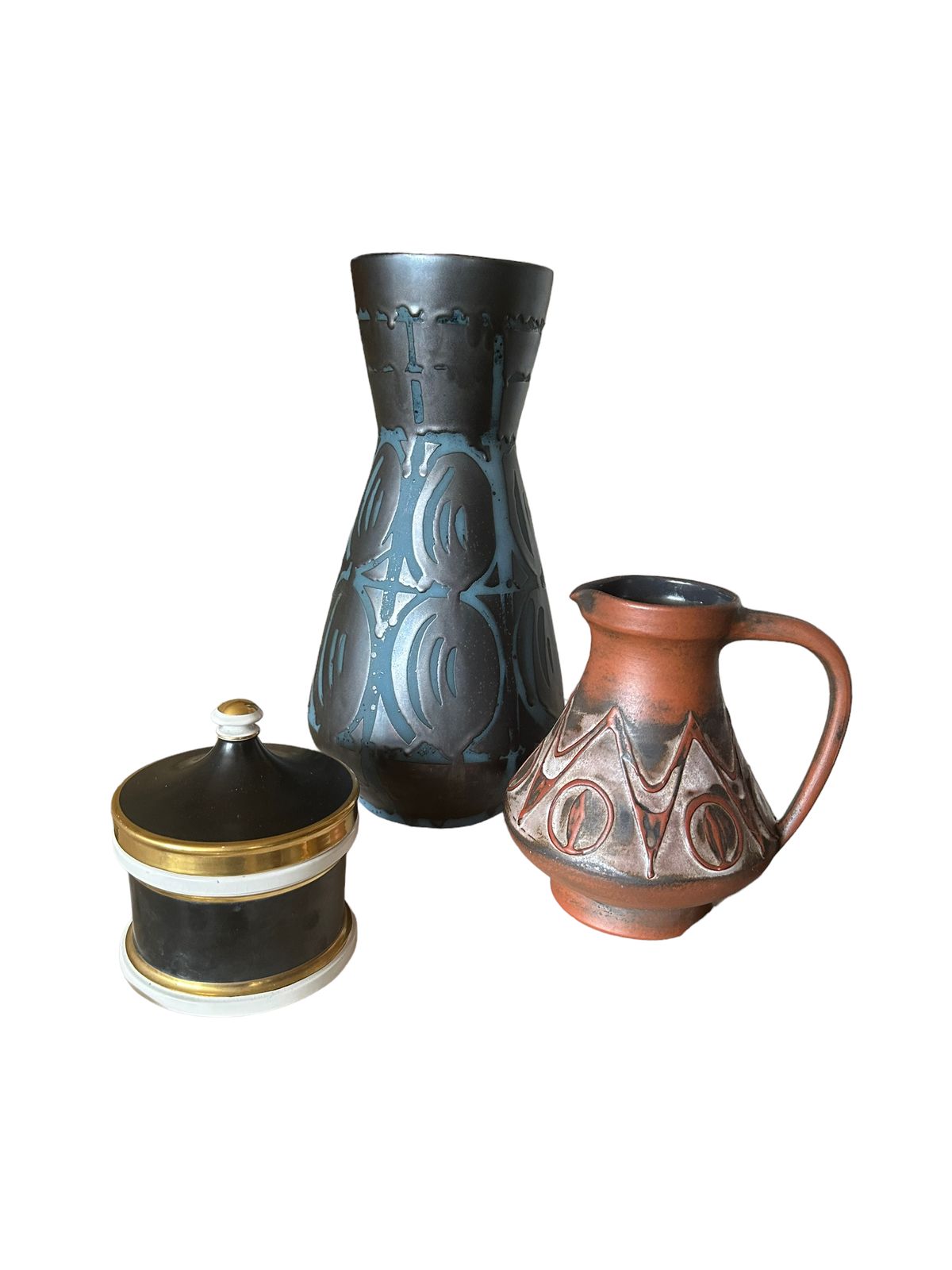 photo vinterior Carstens Tonnieshof, West German Pottery, ‘Ankara’ Floor Vase C.1960