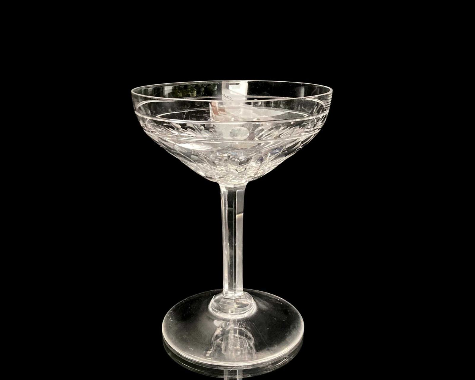 Geslepen Kristallen Champagnecoupes | Vintage Hoge Sherbetglazen | Set Van 6 photo for sale