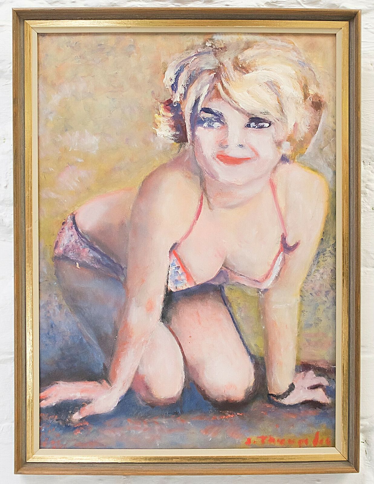 Small Painting Of A Sexy Young  Woman