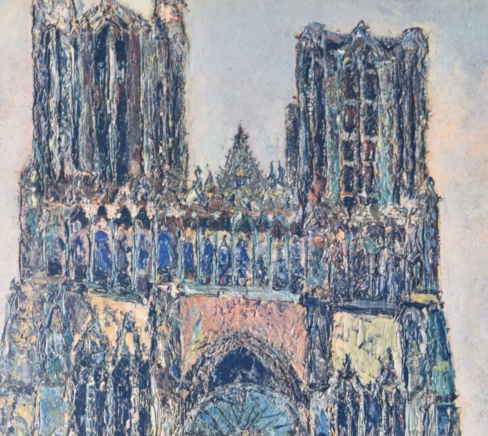 Reims Cathedral, France Poster After Maurice Utrillo Post Impressionism photo Art