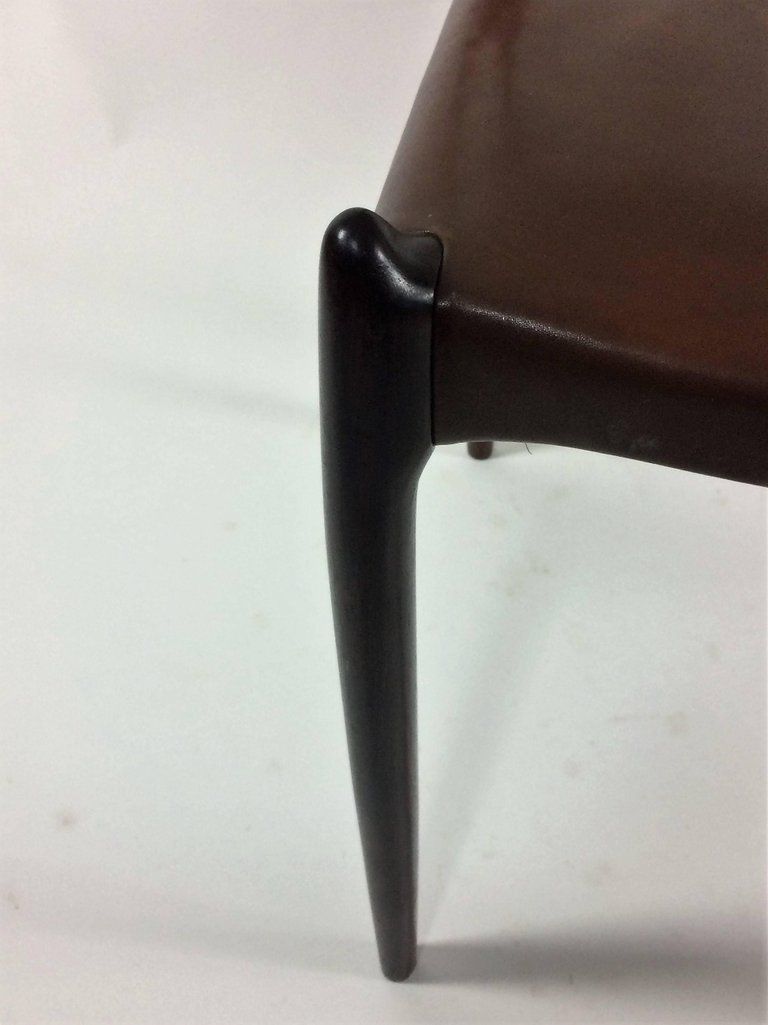 photo furniture N. O. Moller Six Fully Restored Rosewood Dining Chairs Including Custom Reupholstery