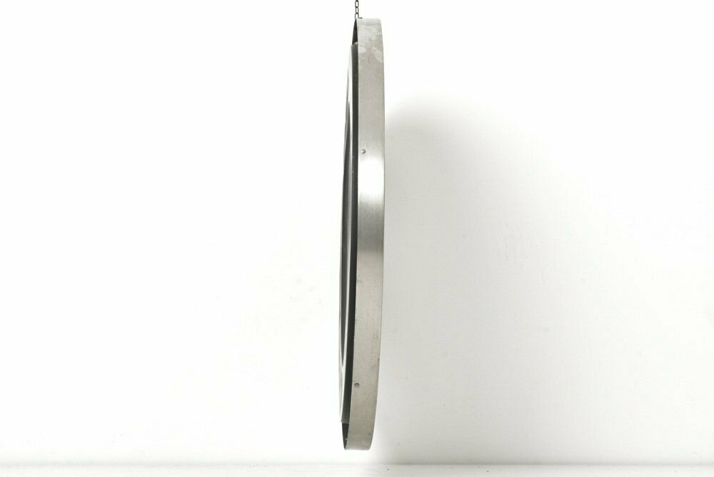 Large Wall Mirror In Metal By Sergio Mazza For Artemide, Italy, 1960s photo for sale