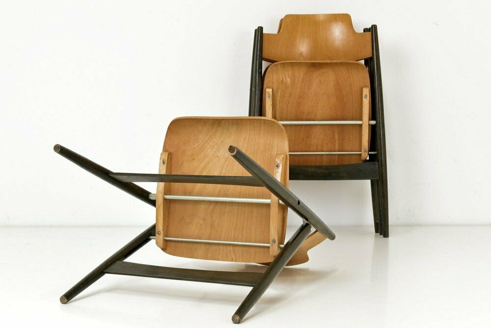 German Se 18 Folding Chairs By Egon Eiermann For Wilde+Spieth, 1950s, Set Of 4 photo 2460.0