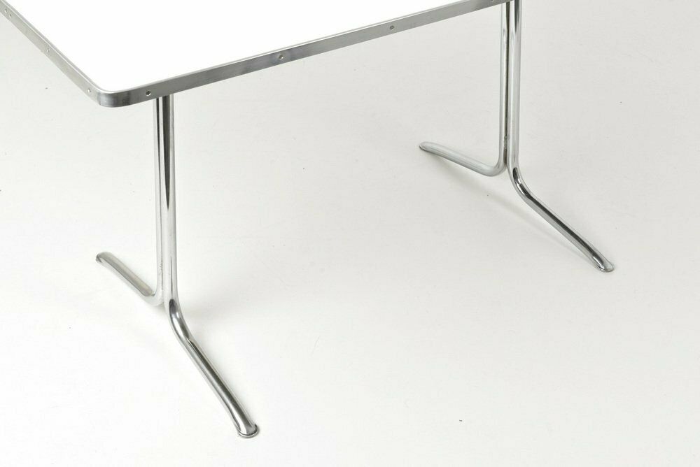 German Dining Table In Steel Tube From Mauser Werke Waldeck, 1950s photo furniture