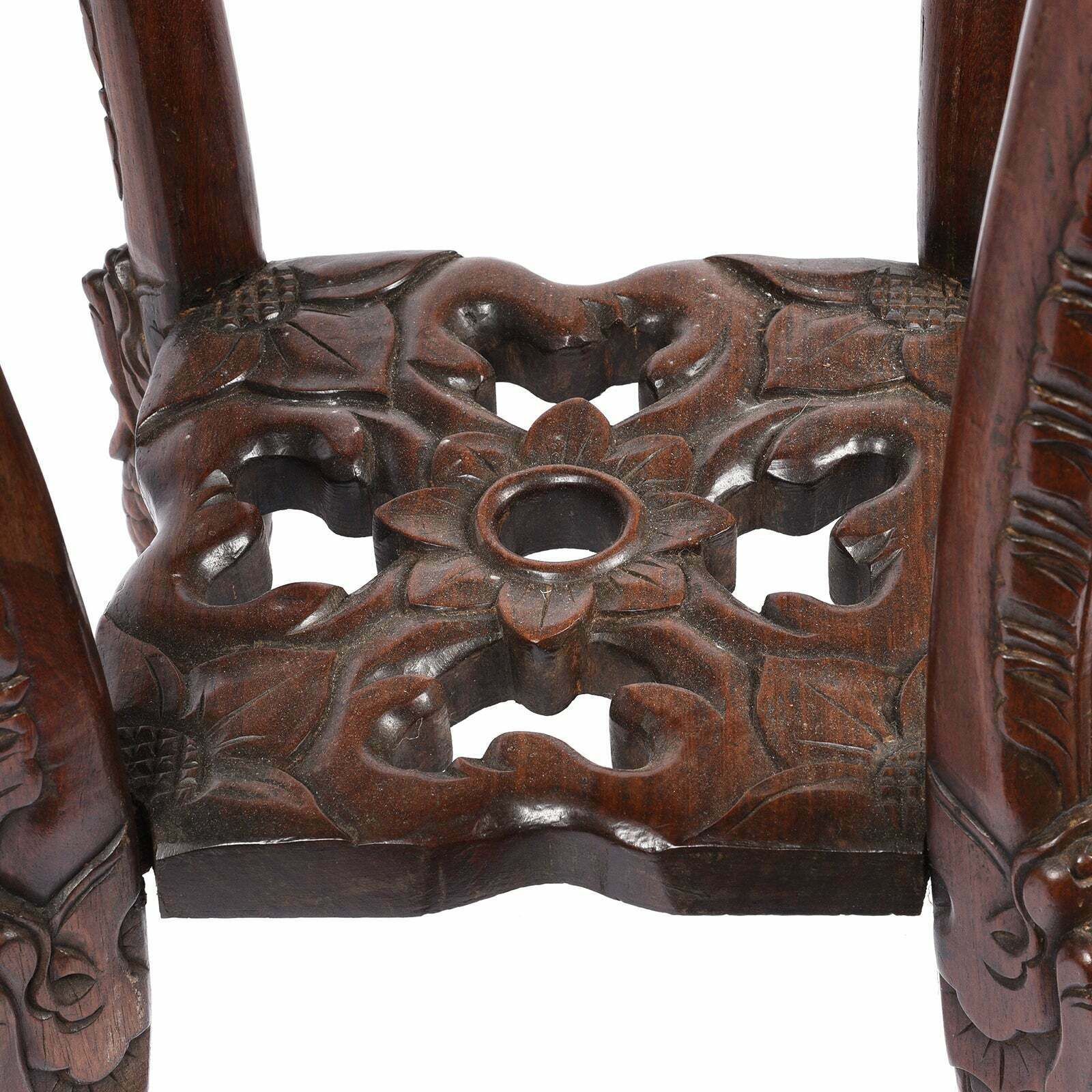 Chinese Hongmu Jardinière Stand With Inset Marble   Late 19th Century photo buy
