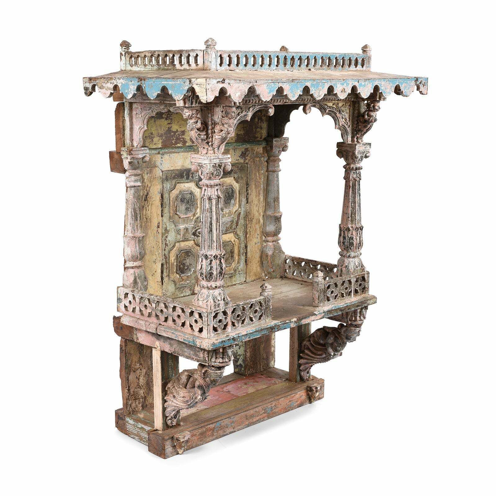 Painted Indian House Shrine From Gujarat   19th Century