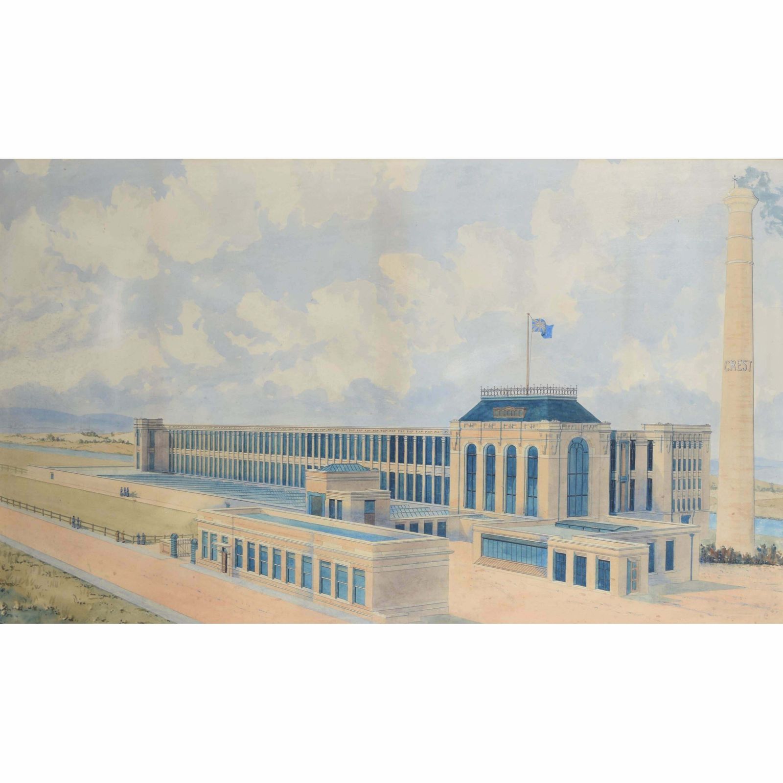 Sir Philip Sidney Stott Crest Mill Rochdale Large 1906 Architectural Drawing By Sir Philip Sidney Stott photo 5800.0
