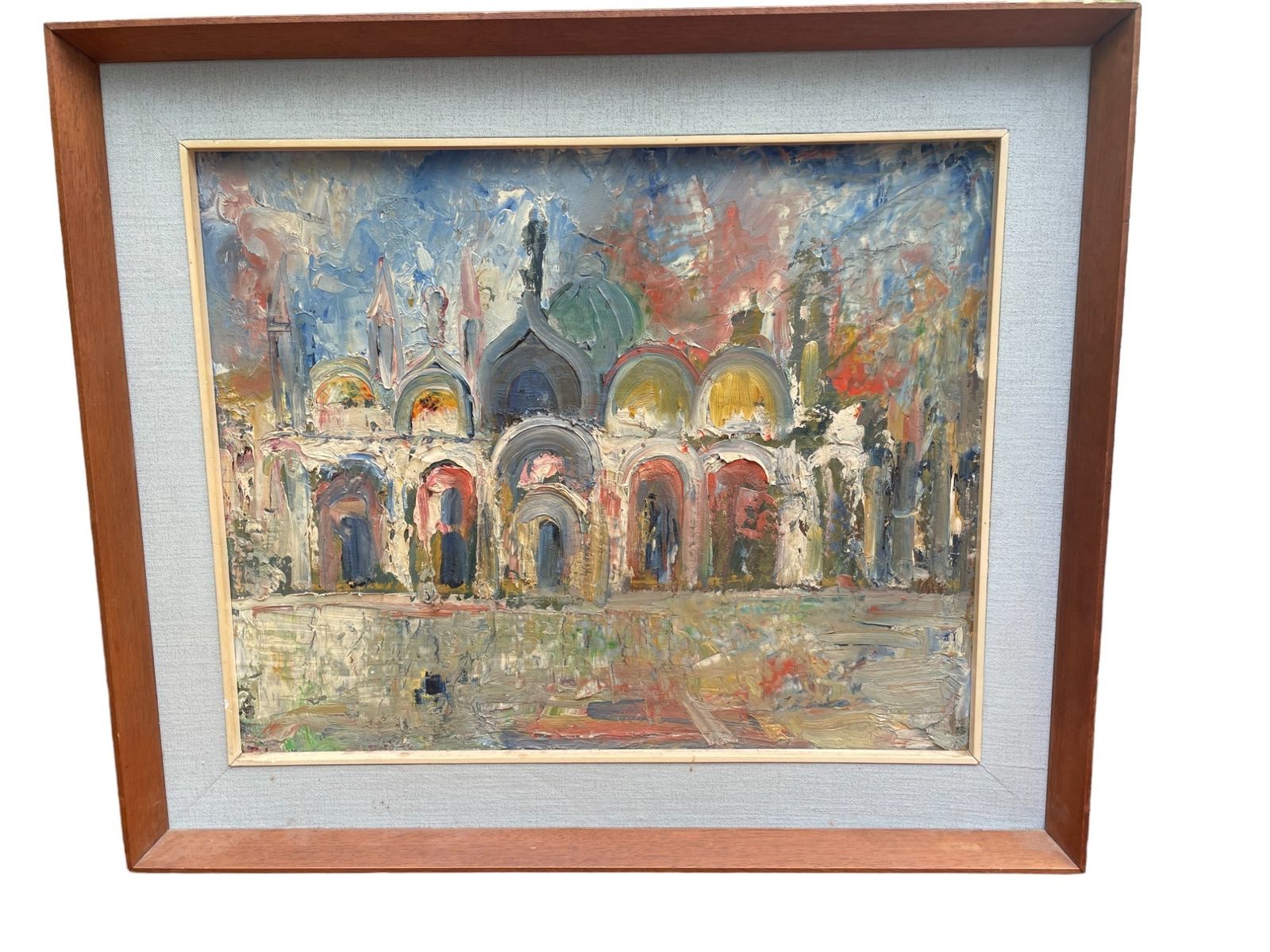 Vintage Midcentury Venetian Painting By Emanuele Cappello photo for sale