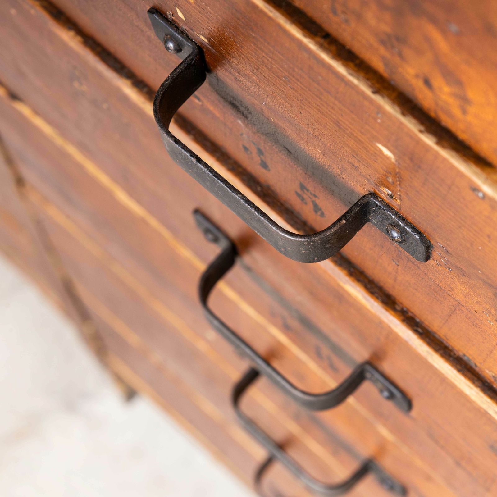 1950’s Orginal French Workshop Bank Of Drawers – Twenty One Drawers photo vintage