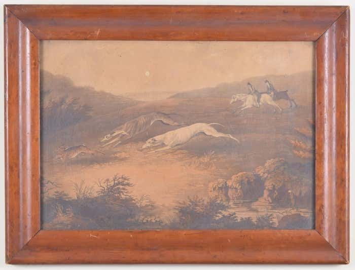 Hare Coursing 19th Century Print After Dean Wolstenhome The Elder