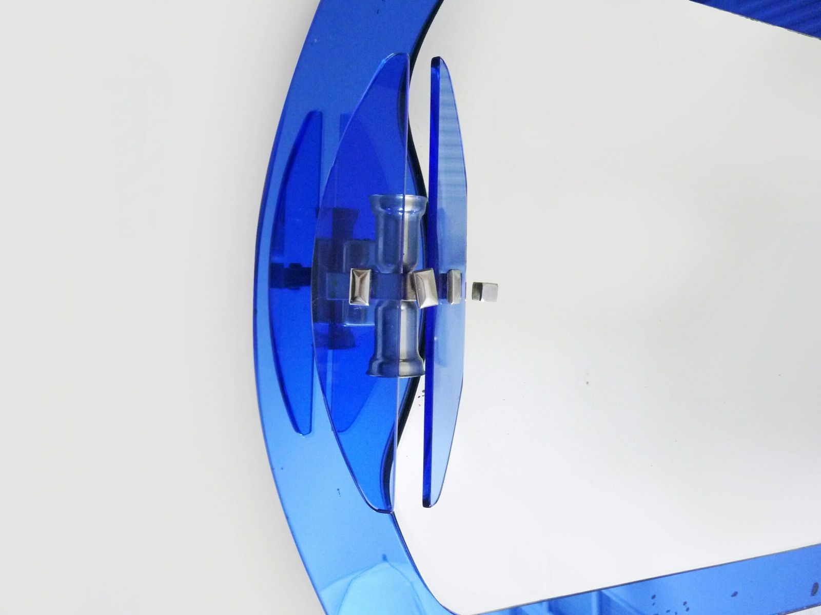 Grand miroir Veca bleu cobalt et appliques murales en 2 teintes Veca Fontana Arte Italie photo buy