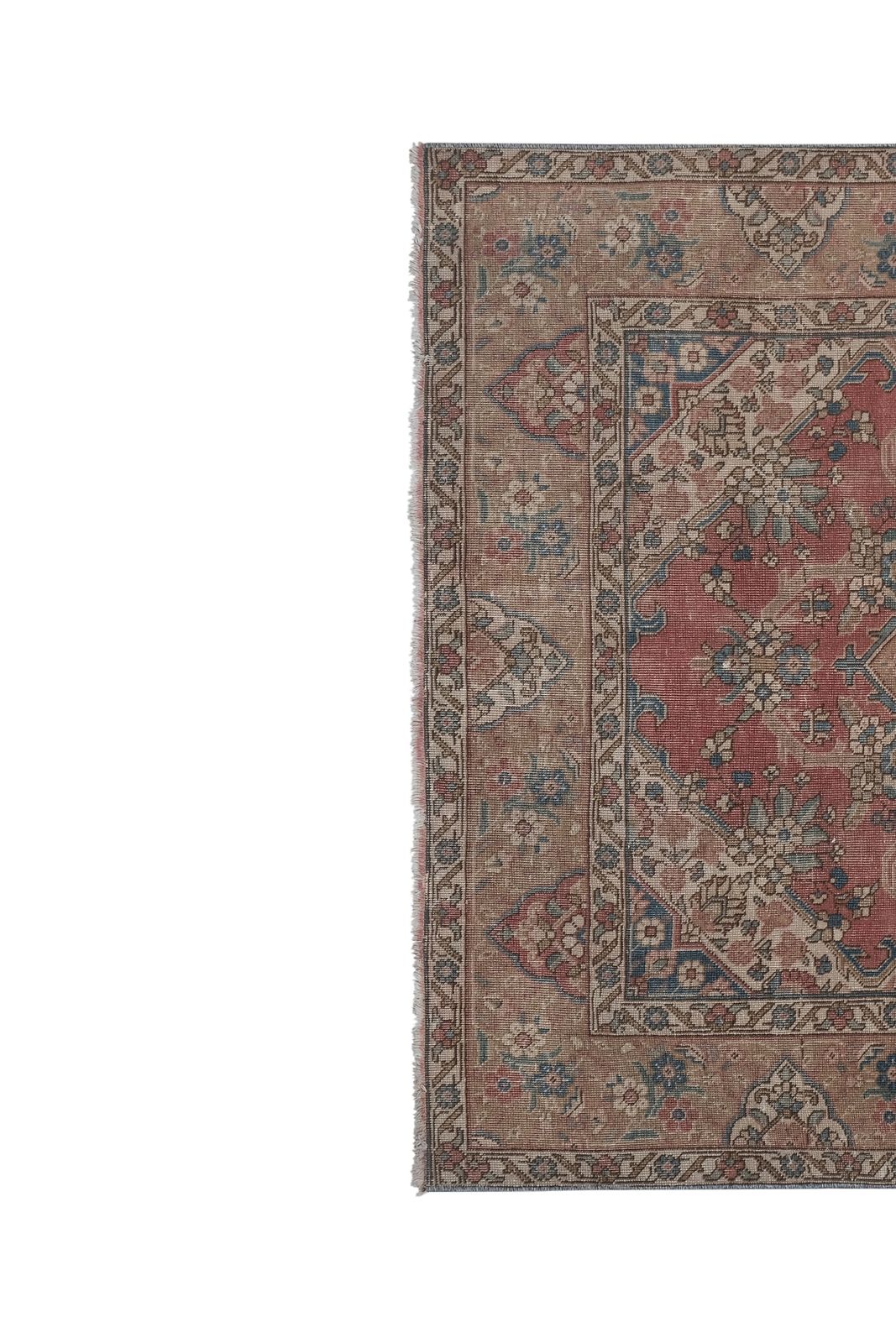 1970s Vintage Hand Knotted Distressed Low Pile Caucasian Style Rug photo Textiles
