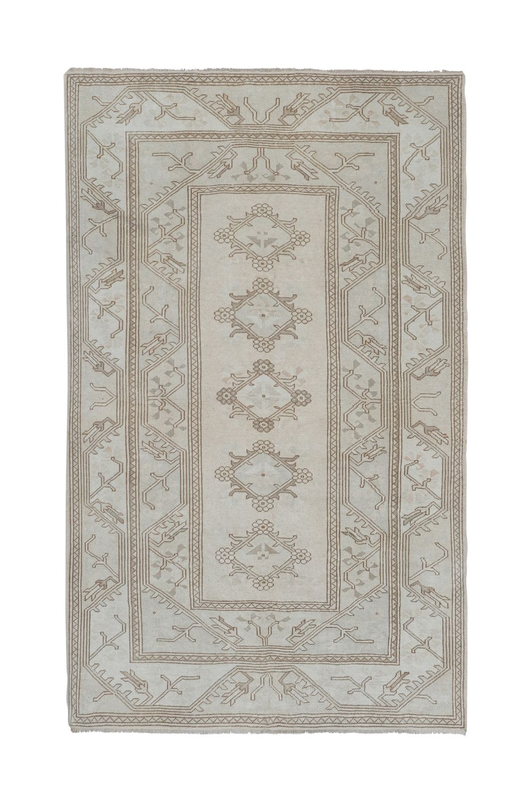 Decorative Turkish Soft Muted Color Oushak Living Room Rug 5'2" X 8'1"