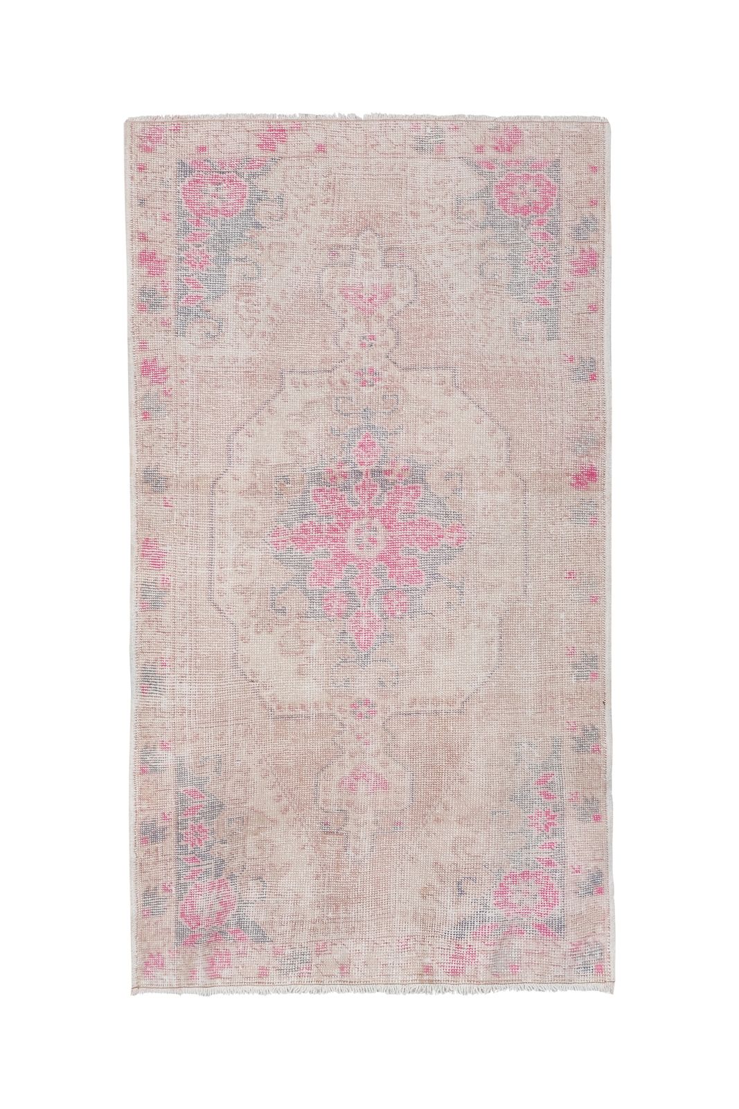 Hand Knotted Faded Turkish Rug 4'3'' X 7'3''