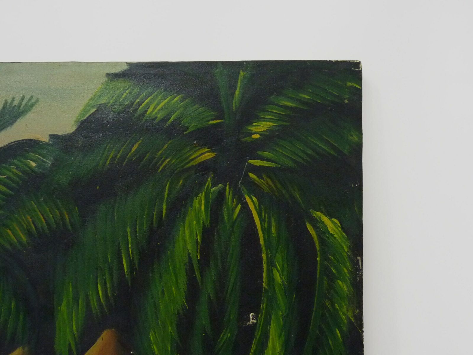 Grande huile sur toile signée S.Demouk, paysage africain, huile ethnique photo Art