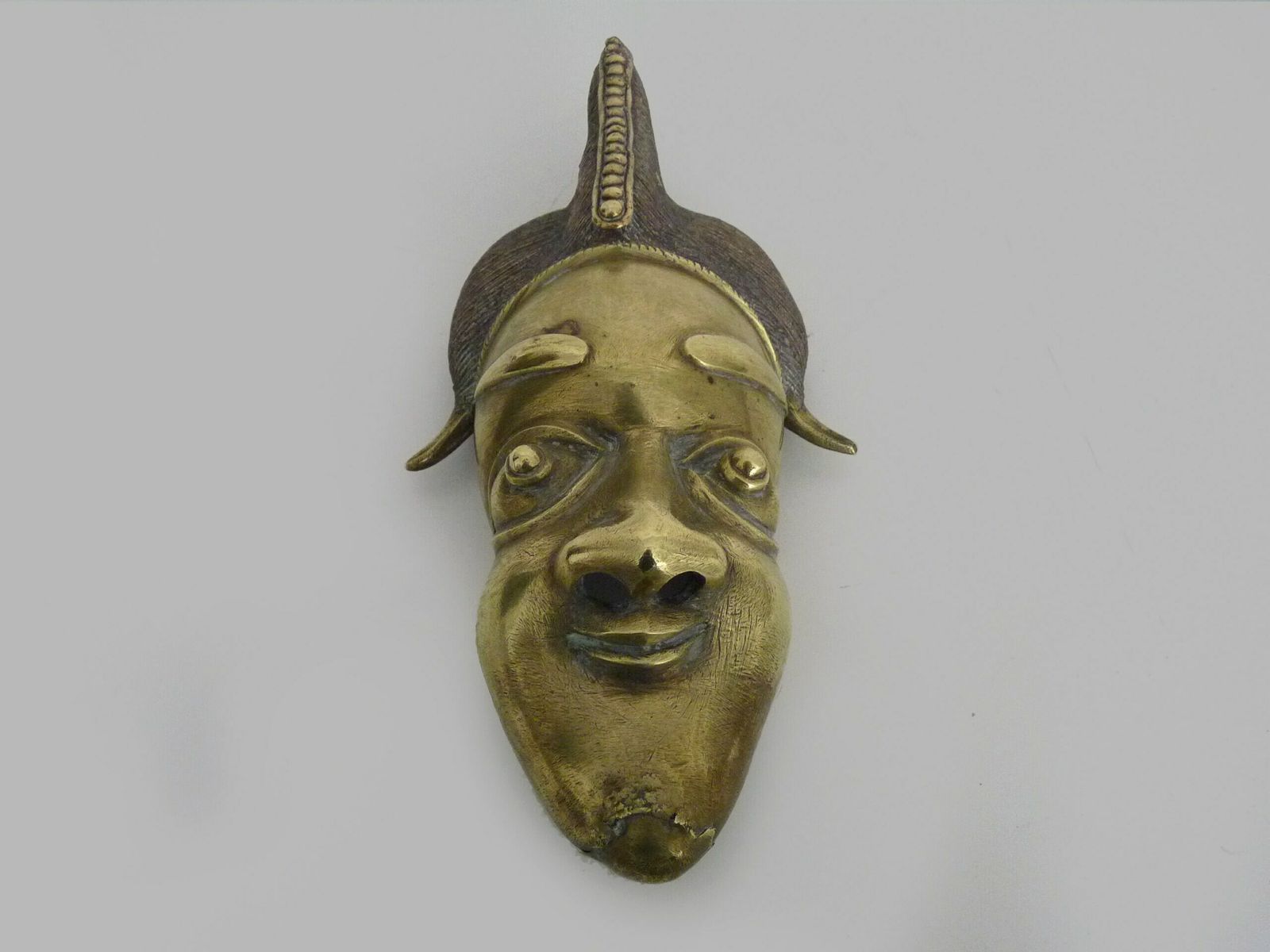 Bamoun Mask, Bamoun Ethnic Mask From Cameroon In Bronze photo Home Decor