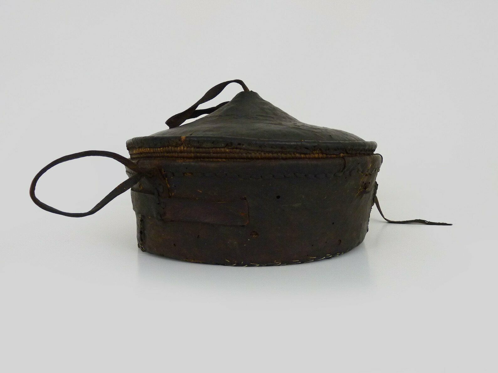 Old Tuareg Pantry From Mauritania Leather And Woven Wicker