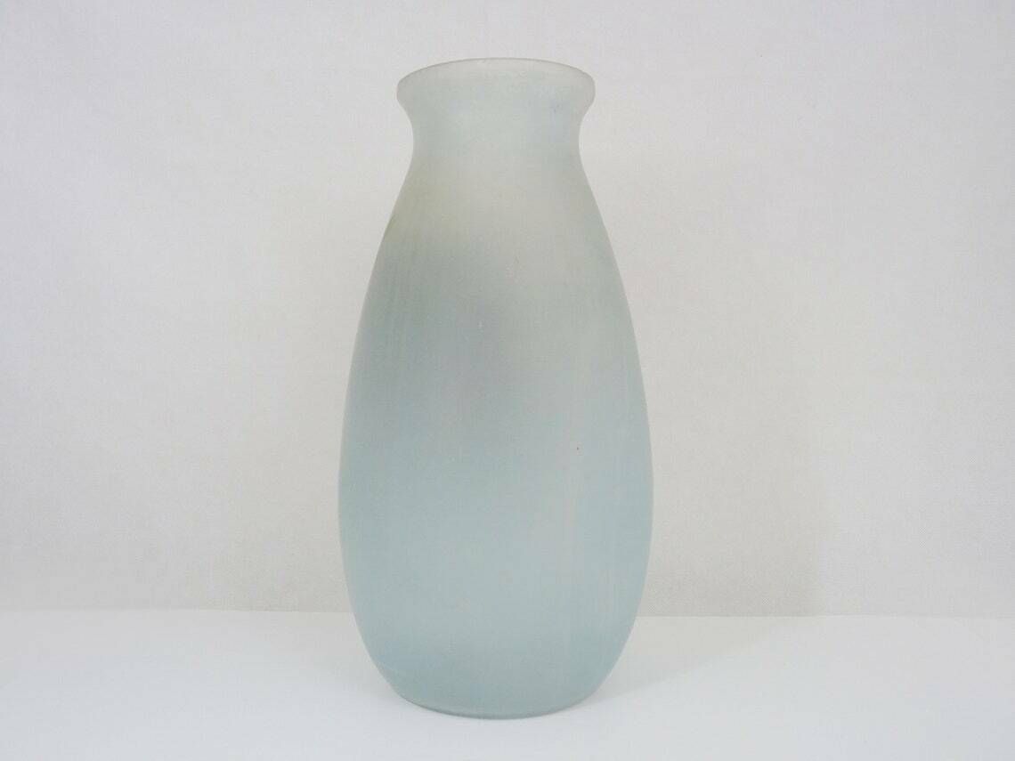 Large Art Nouveau Vase Signed Floral Decor In Glass Paste photo vinterior