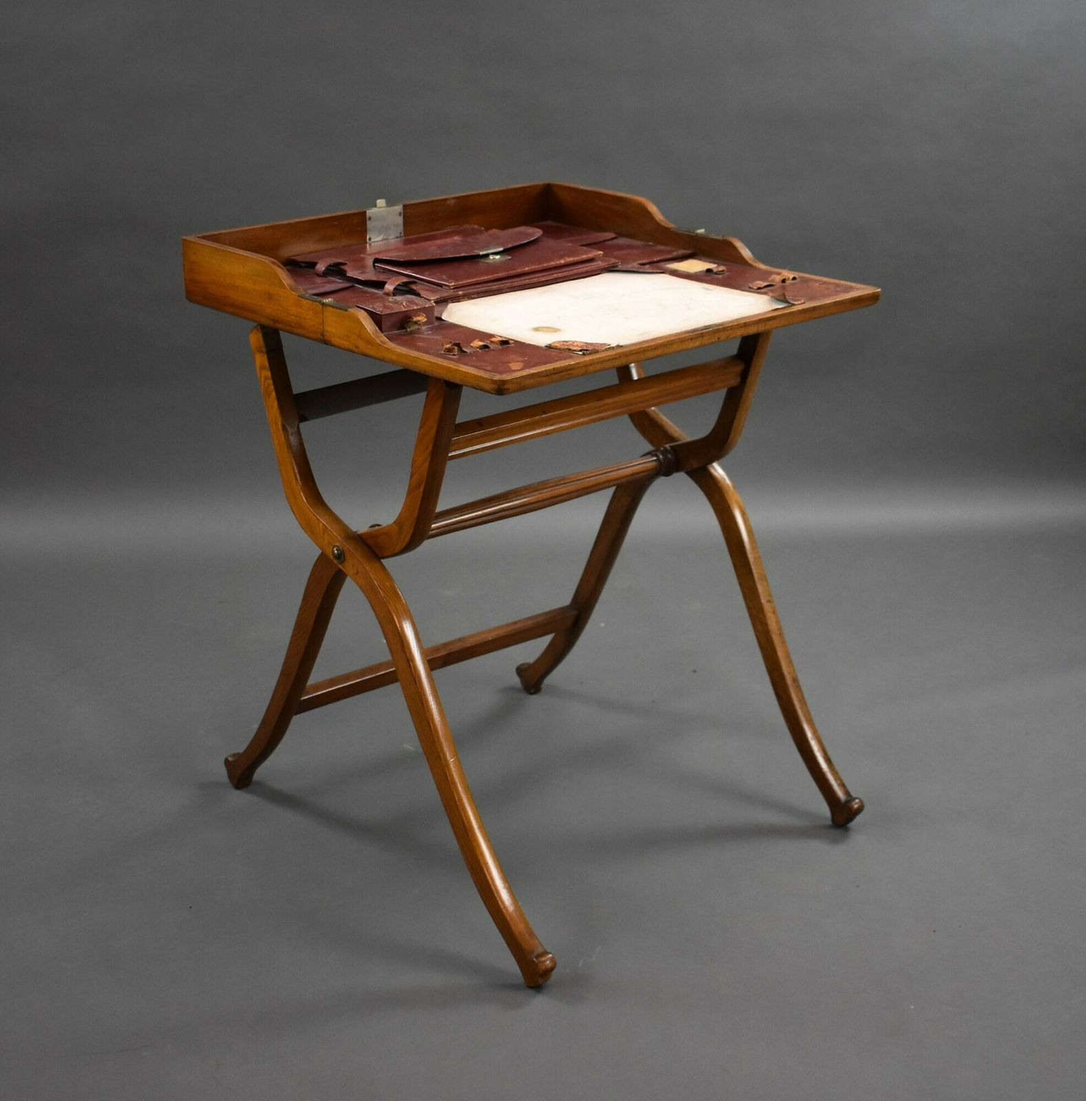 Victorian Walnut Campaign Travelling Desk photo Furniture
