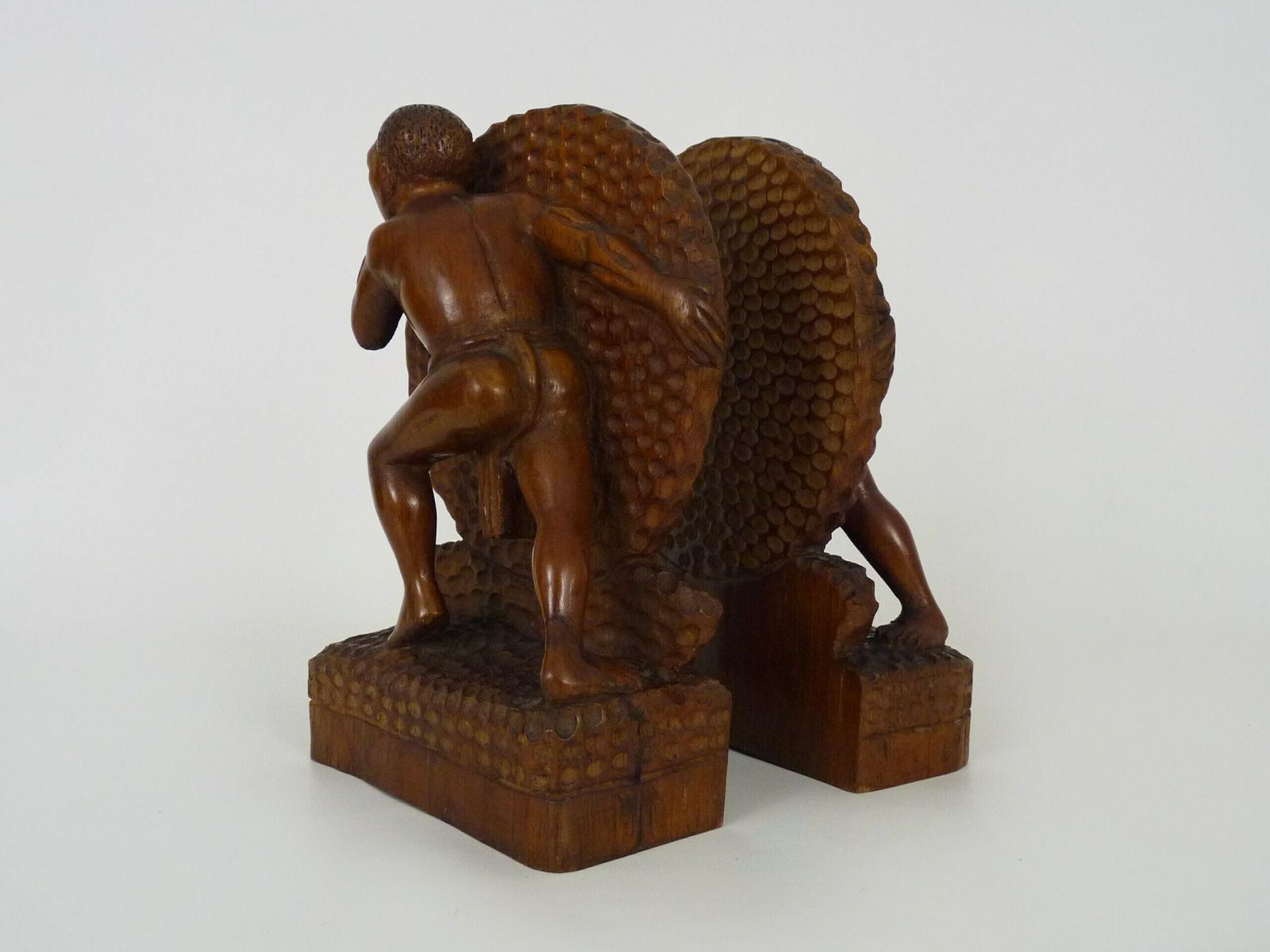 Pair Of Africanist Rosewood Bookends, Art Deco By B Ralisam photo buy